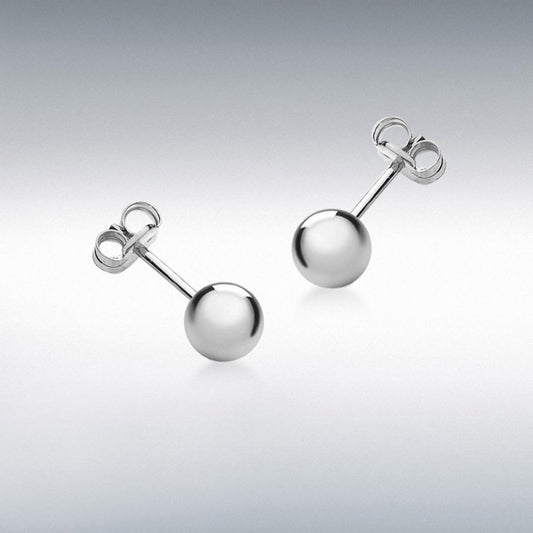 9ct White Gold 6mm Ball Stud Earrings