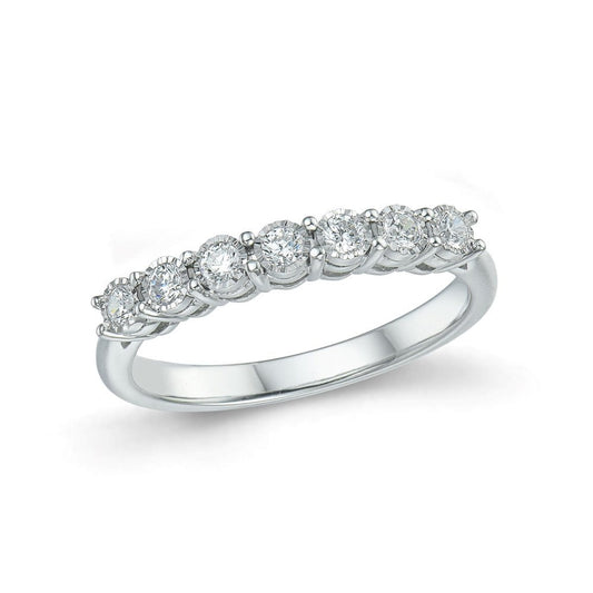 9ct White Gold 7 Stone Diamond Eternity Ring