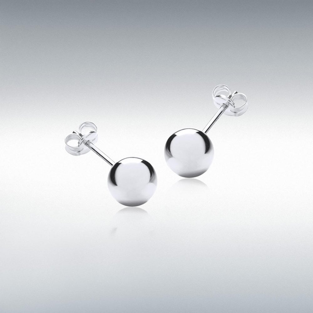 9ct White Gold 7mm Ball Earrings