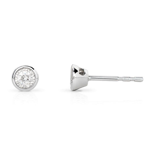 9ct White Gold Diamond 0.06ct Stud Earrings