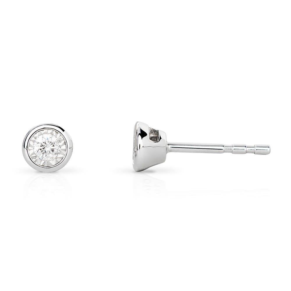9ct White Gold Diamond 0.10ct Stud Earrings