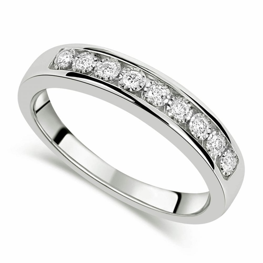 9ct White Gold Diamond 0.15ct Eternity Ring