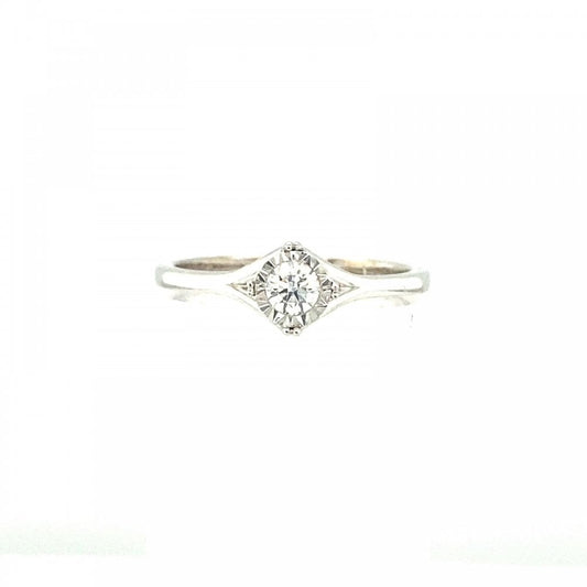 9ct White Gold Diamond 0.16 ct Solitaire Ring