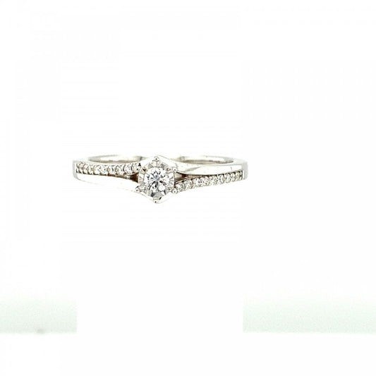 9ct White Gold Diamond 0.17ct Ring