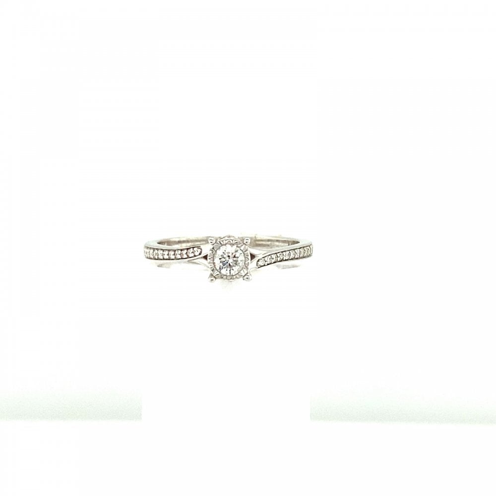 9ct White Gold Diamond 0.24ct Ring