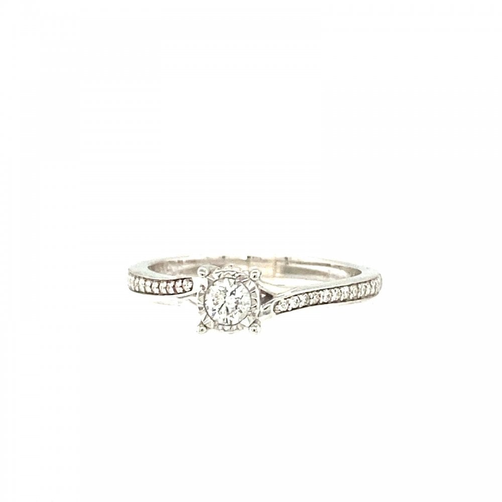 9ct White Gold Diamond 0.24ct Ring