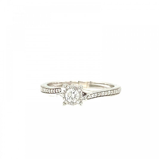 9ct White Gold Diamond 0.24ct Ring
