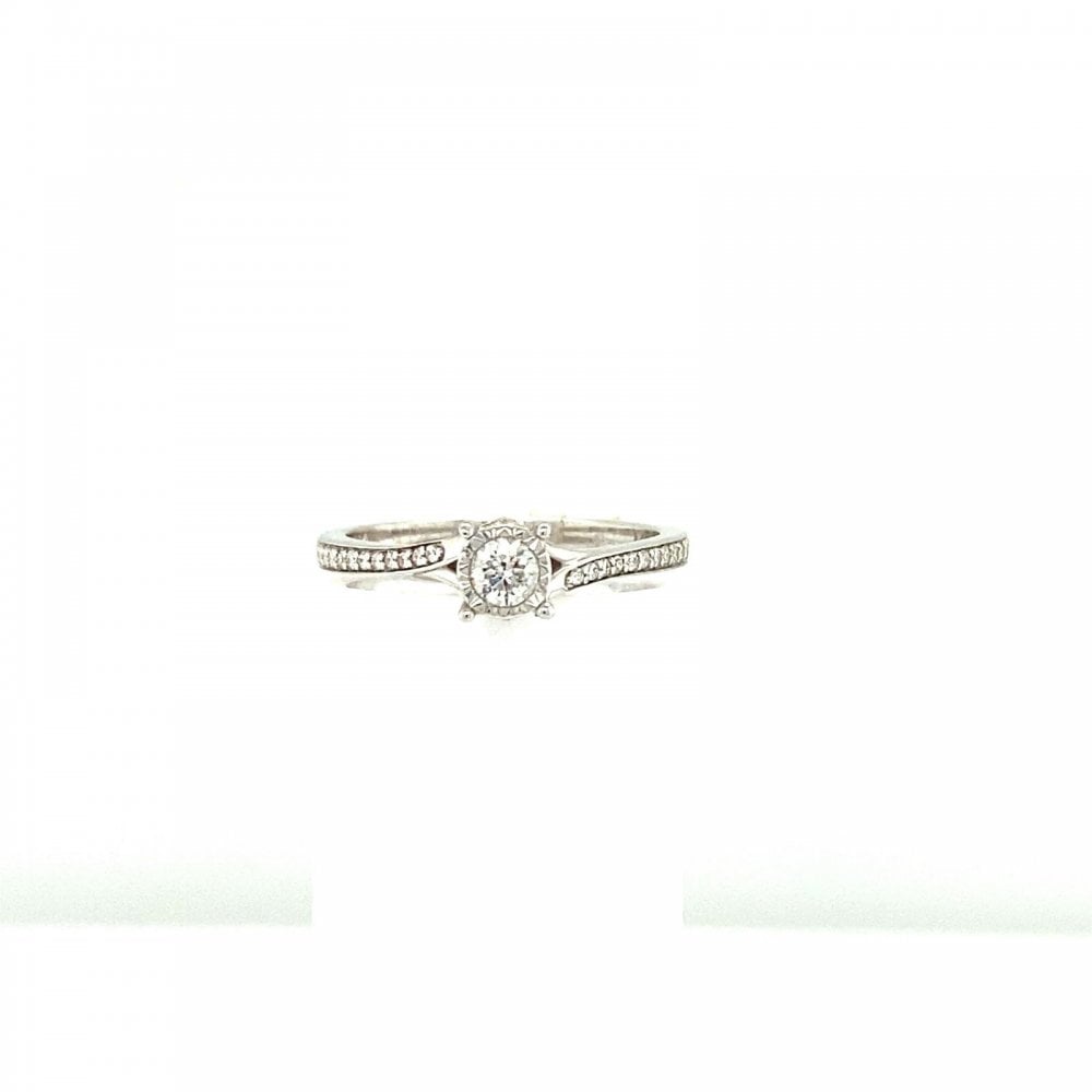 9ct White Gold Diamond 0.24ct Ring