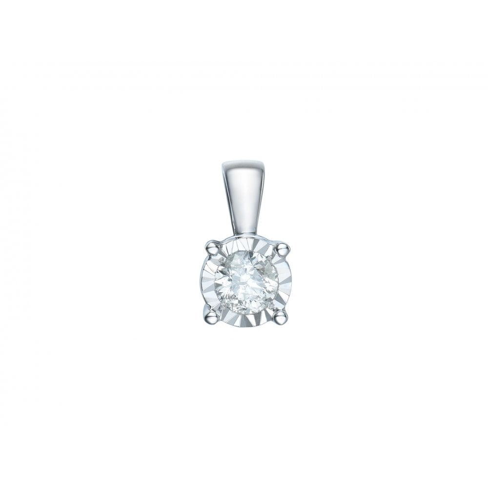 9ct White Gold Diamond 0.25ct Pendant