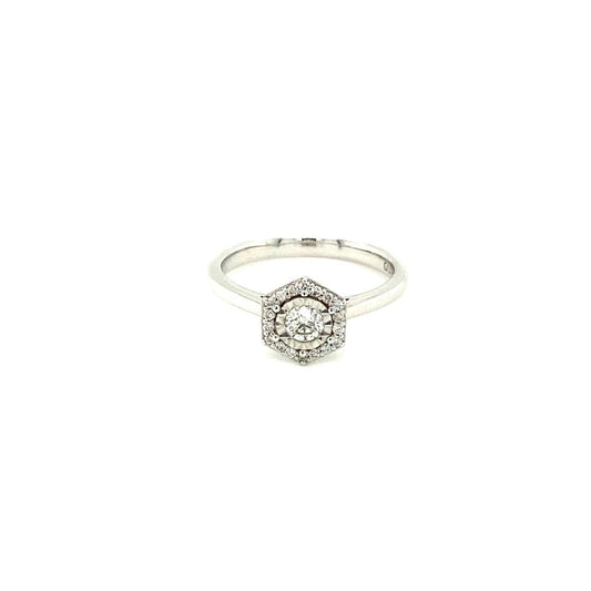 9ct White Gold Diamond 0.26ct Cluster Ring