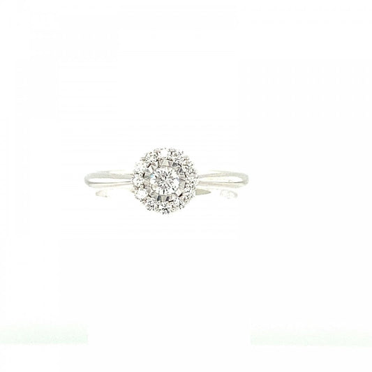 9ct White Gold Diamond 0.32ct Daisy Cluster Ring