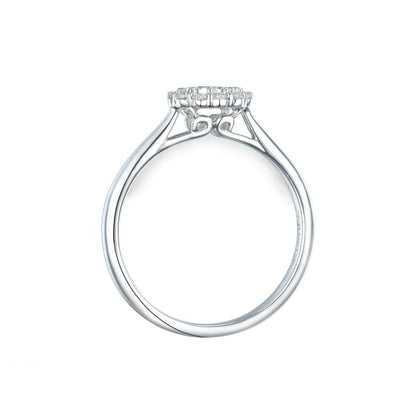 9ct White Gold Diamond 0.32ct Daisy Cluster Ring