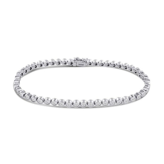 9CT White Gold Diamond 0.50ct Tennis Bracelet
