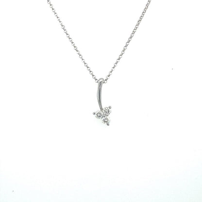 9ct White Gold Diamond Floral Necklace