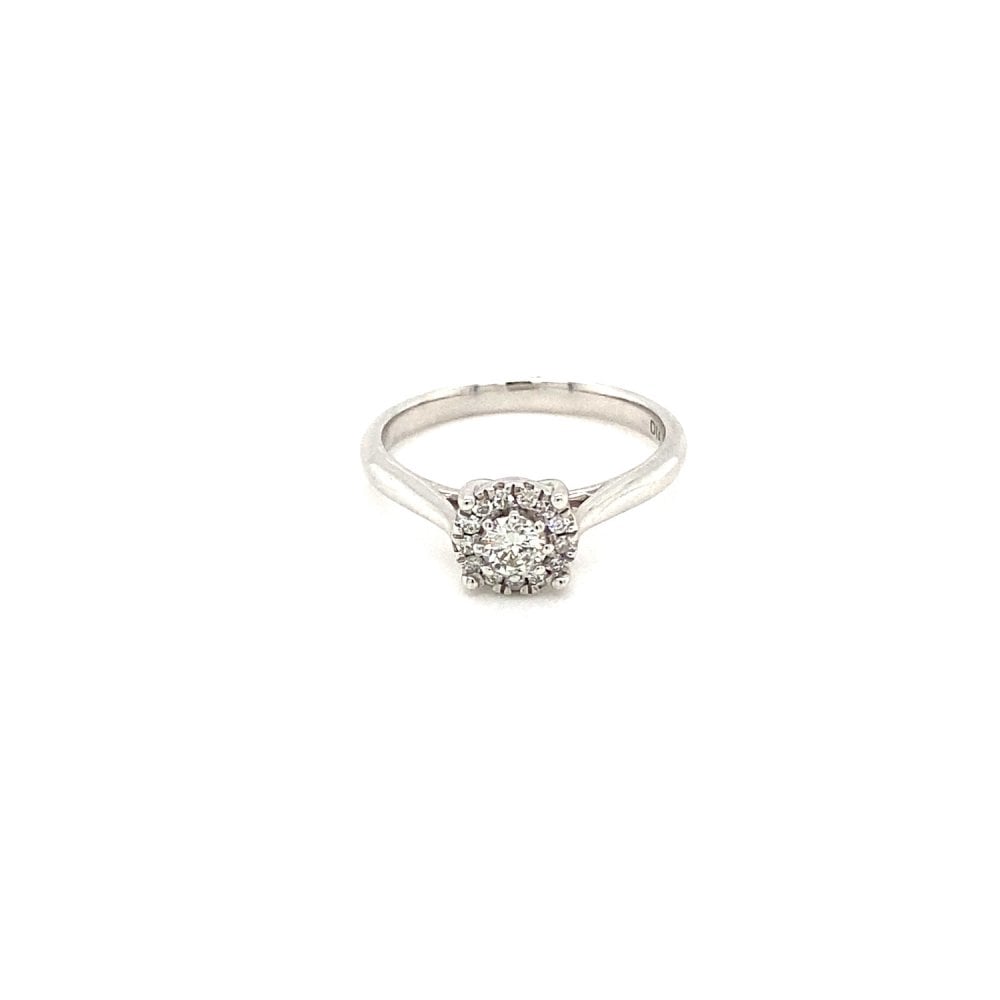9ct White Gold Diamond Ring