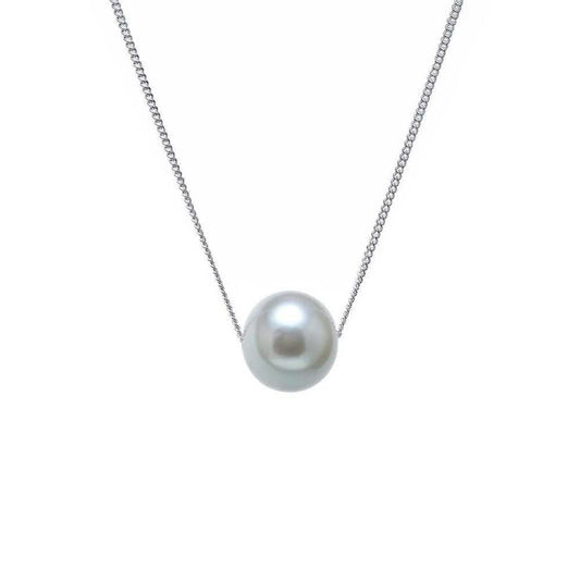 9ct White Gold Freshwater Pearl Slider Pendant