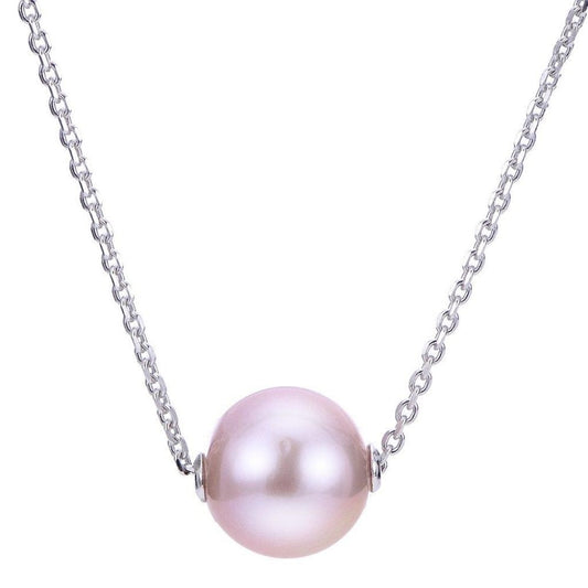 9ct Whtie Gold Freshwater Pearl Slider Pendant