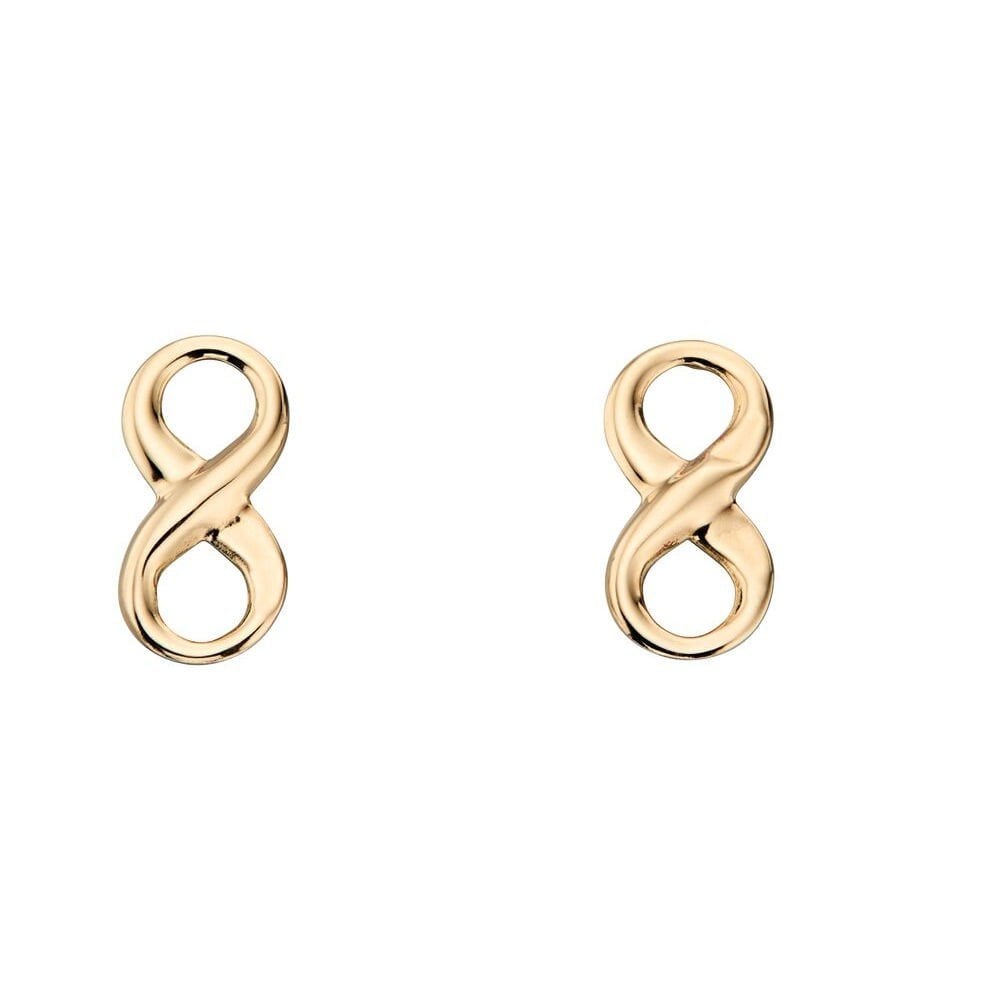 9ct Y Gold Infinity Stud Earrings