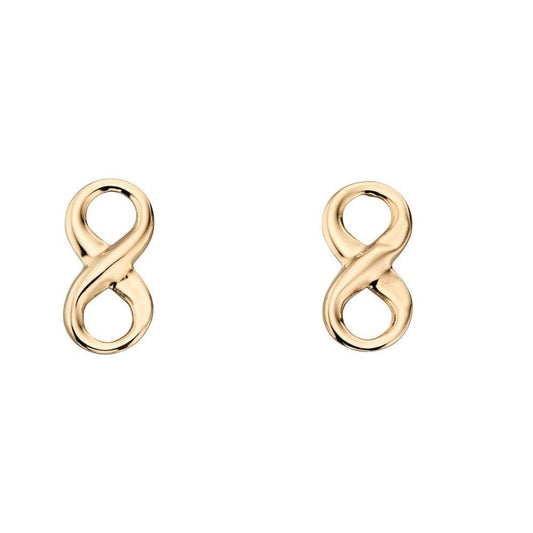 9ct Y Gold Infinity Stud Earrings