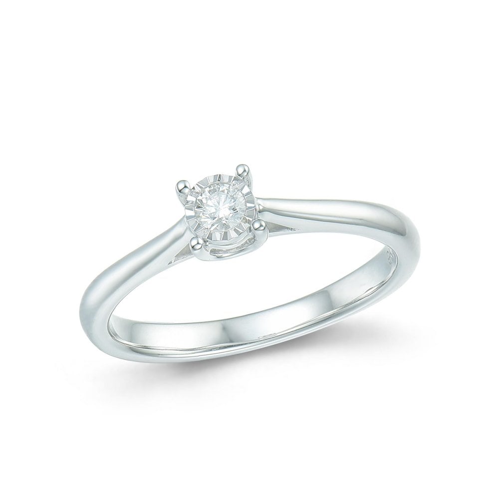 9ct Yellow Gold 0.17ct Diamond Ring Size N