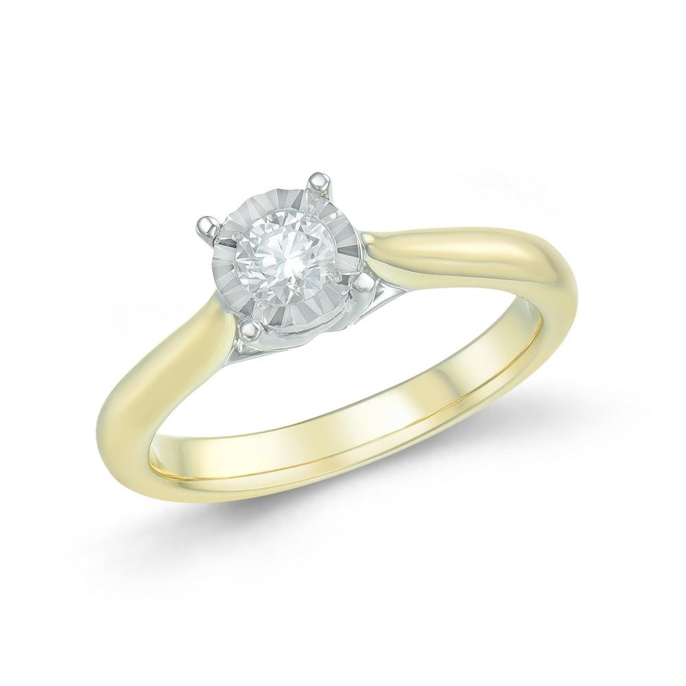 9ct Yellow Gold 0.25ct Diamond Ring Size R