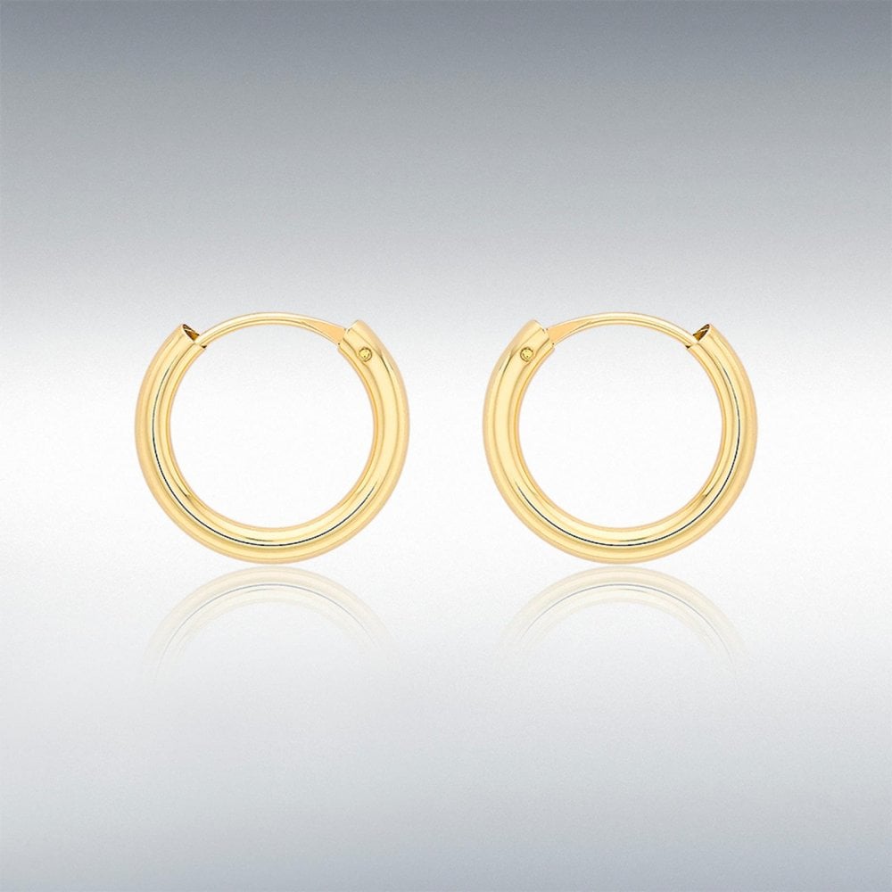 9ct Yellow Gold 10mm Hoop Earrings