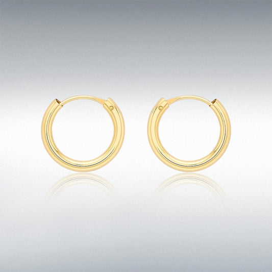 9ct Yellow Gold 10mm Hoop Earrings