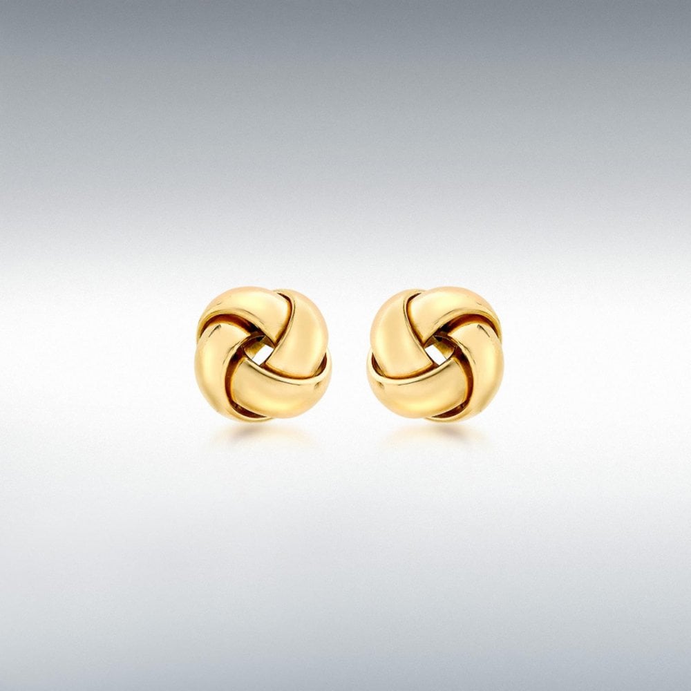 9ct Yellow Gold 10mm Knot Stud Earring