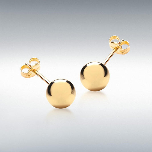 9ct Yellow Gold 10mm Polished Ball Stud Earrings