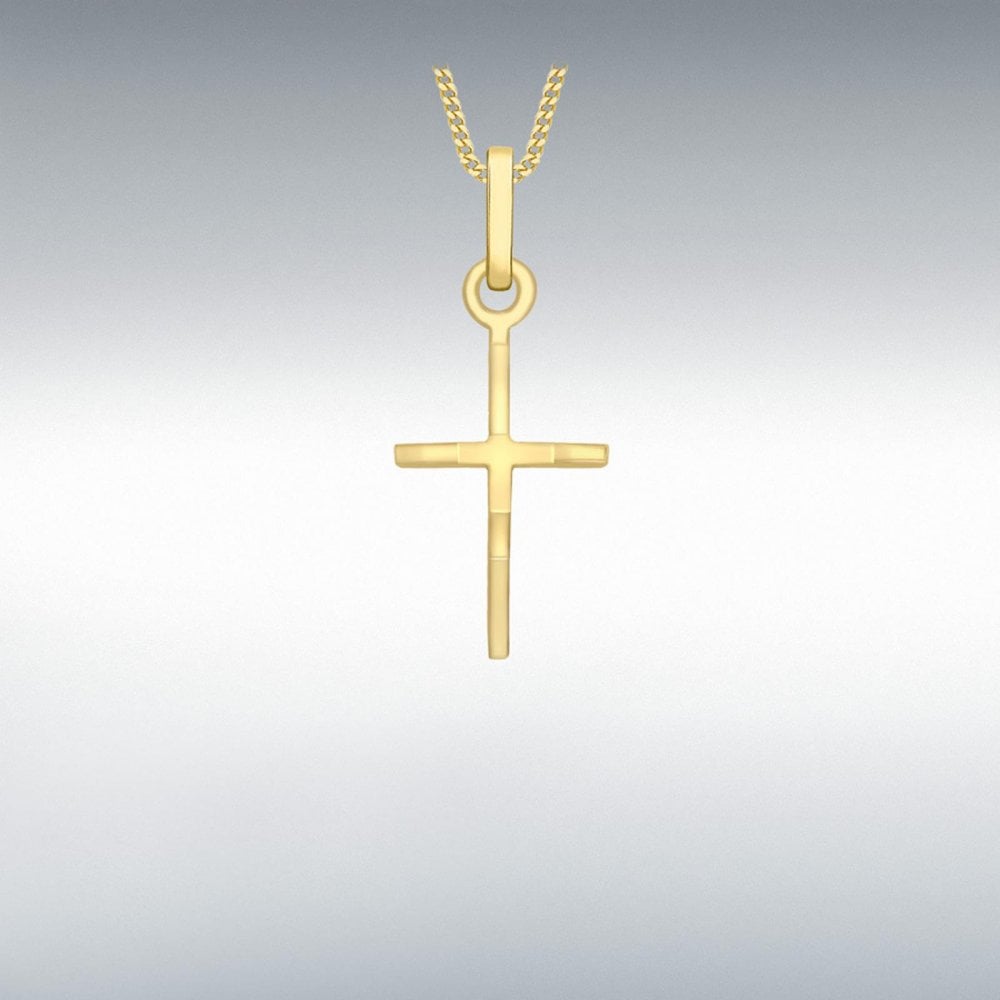 9ct Yellow Gold 10mm x 23.5mm Fancy Cross