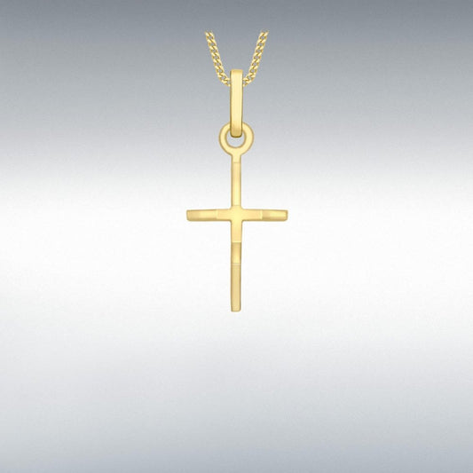 9ct Yellow Gold 10mm x 23.5mm Fancy Cross