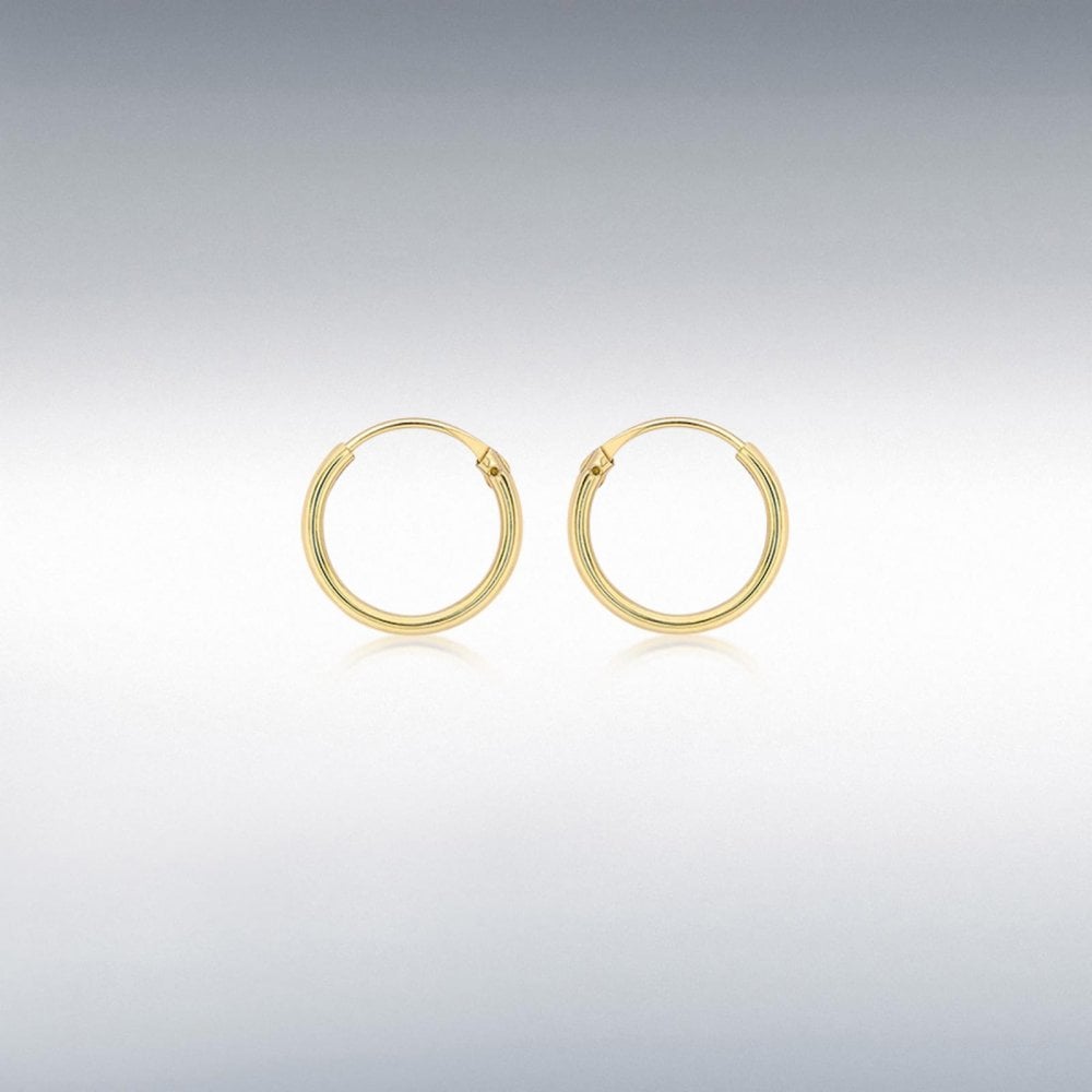 9ct Yellow Gold 11mm Sleeper Earrings