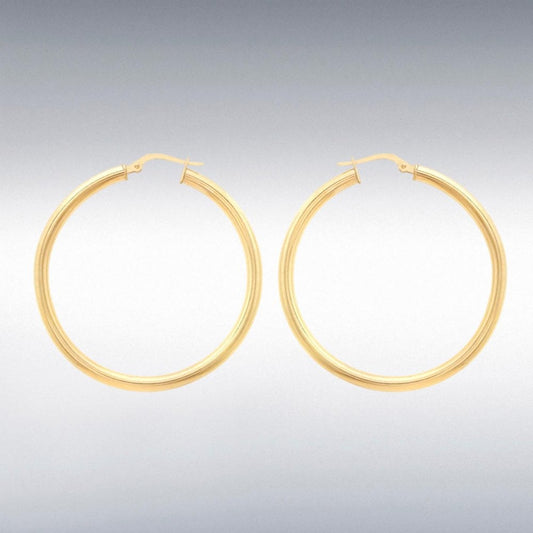 9ct Yellow Gold 30mm Creole Hoop Earrings