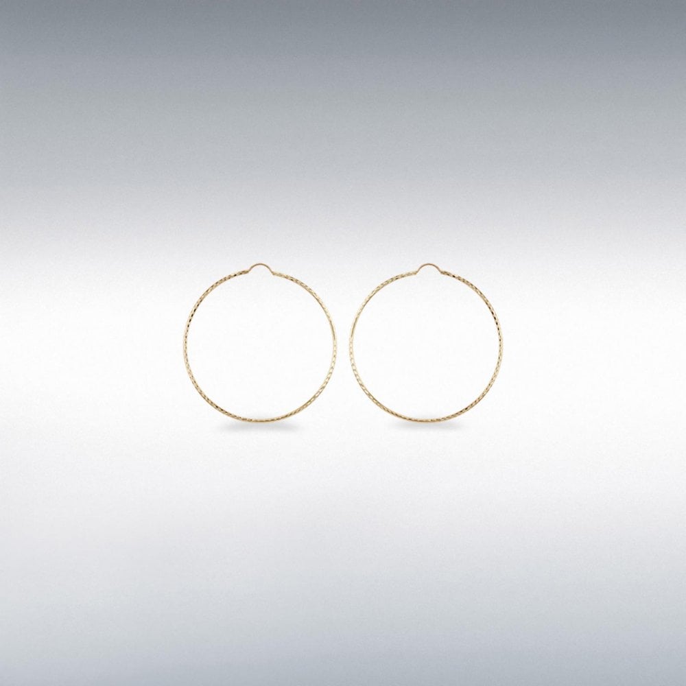 9ct Yellow Gold 30mm Hoop Earrings