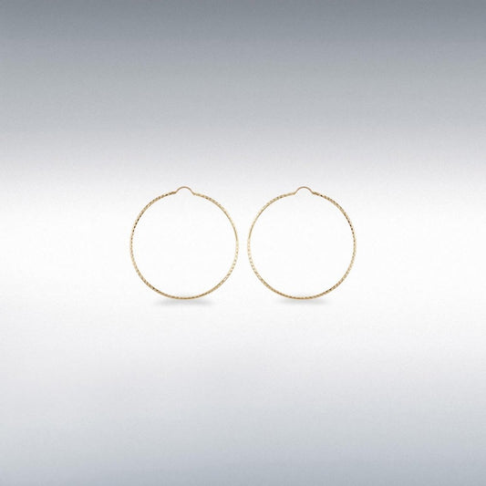 9ct Yellow Gold 30mm Hoop Earrings