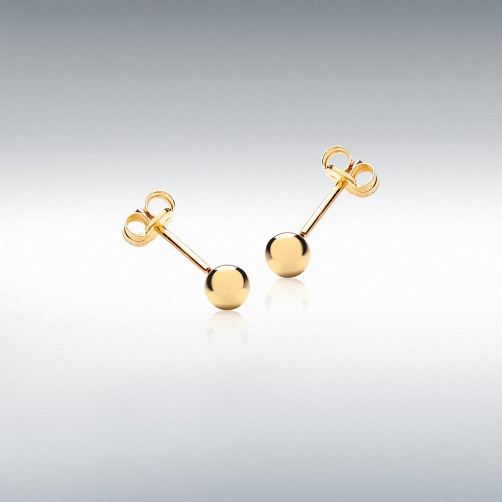 9ct Yellow Gold 4mm Ball Stud Earrings