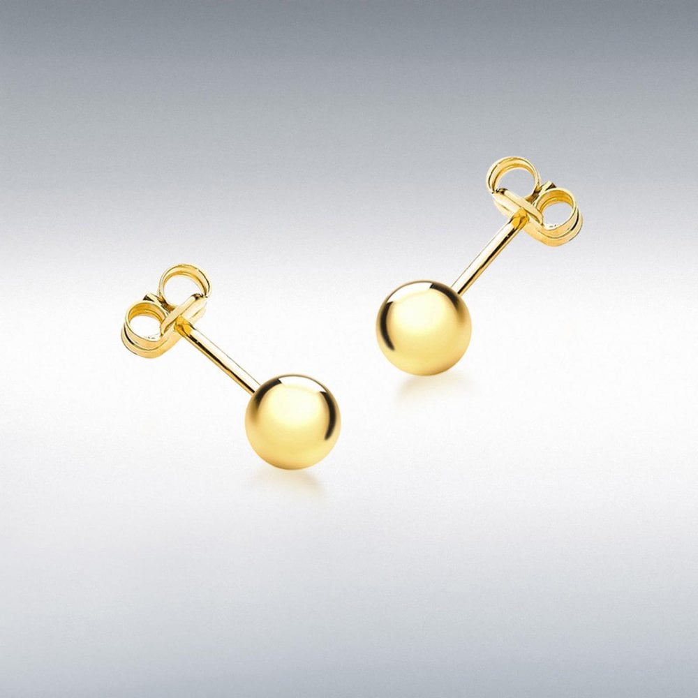 9ct Yellow Gold 5mm Ball Stud Earrings