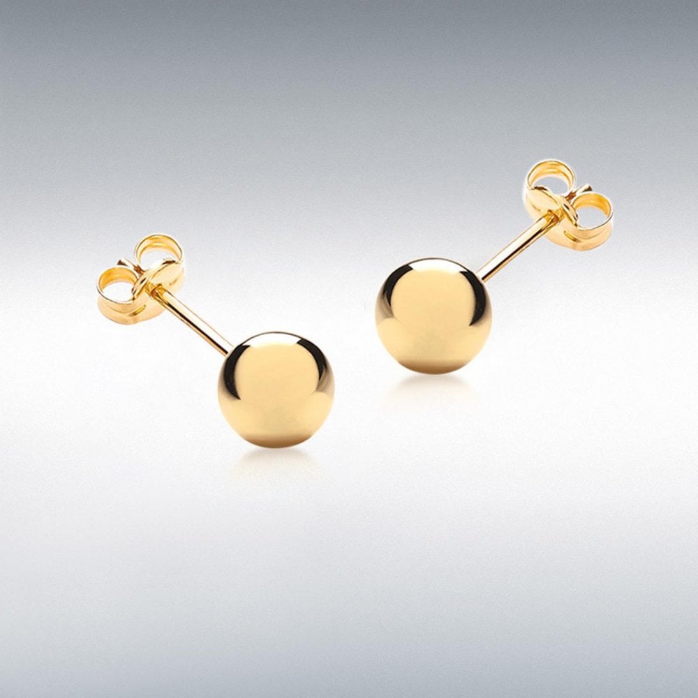 9ct Yellow Gold 6mm Ball Stud Earrings