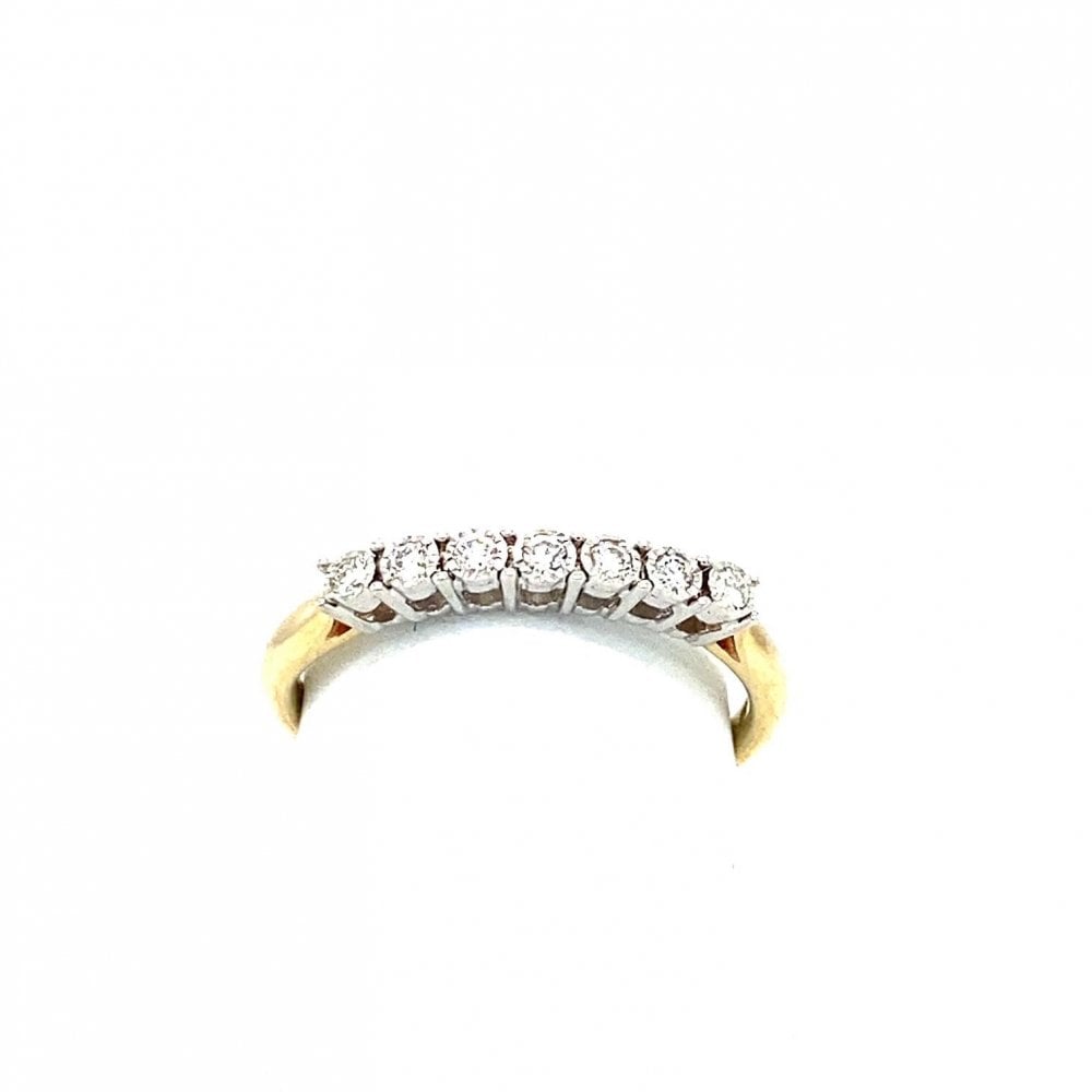 9ct Yellow Gold 7 Stone Diamond Eternity Ring