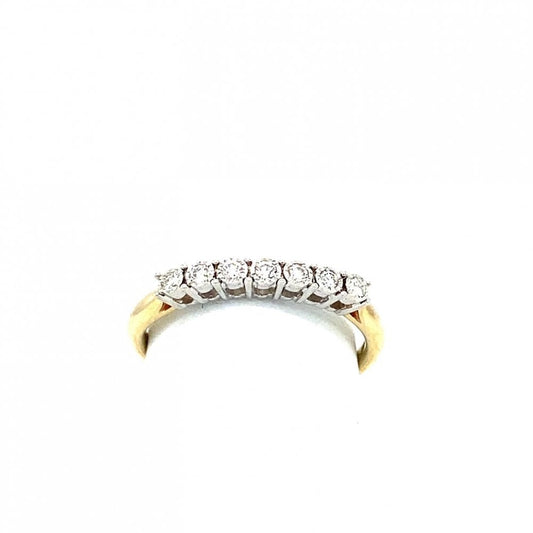 9ct Yellow Gold 7 Stone Diamond Eternity Ring