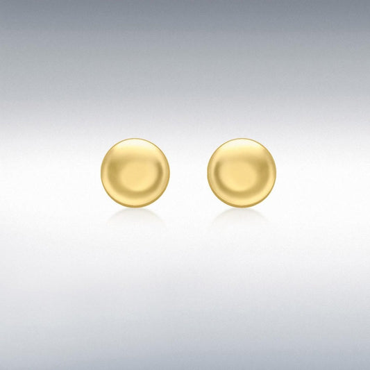 9ct Yellow Gold 7mm Button Stud Earrings