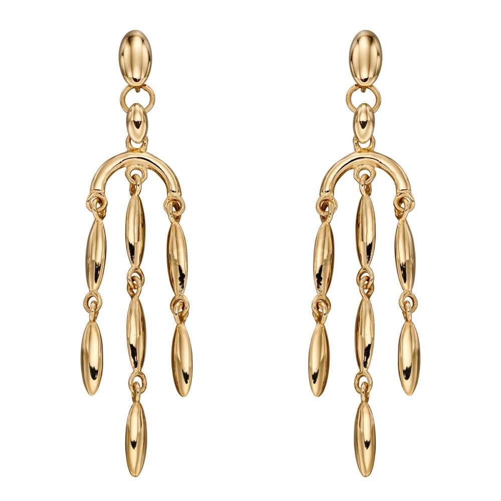 9ct Yellow Gold Cascade Drop Earrings