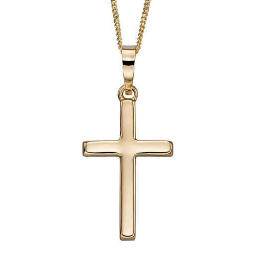 9ct Yellow Gold Cross Pendant and Chain