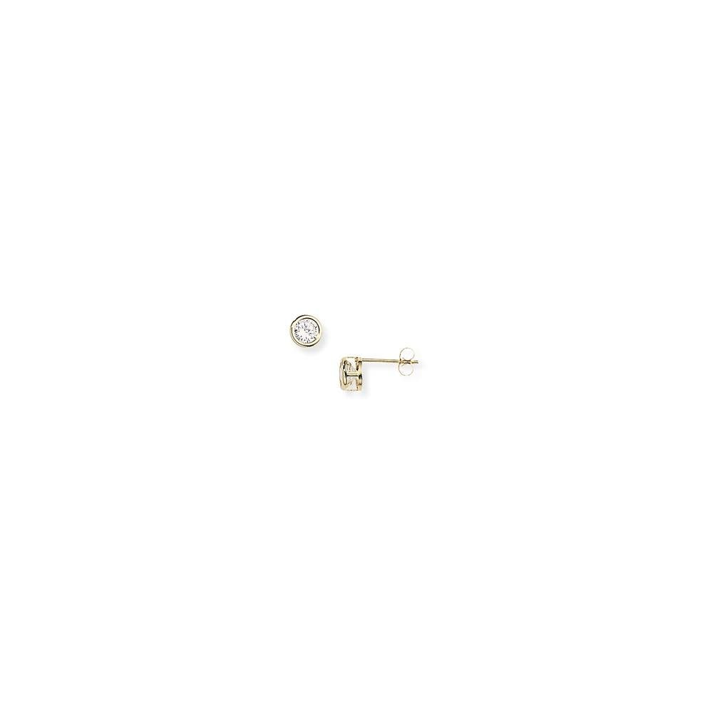 9ct Yellow Gold CZ Stud Earrings