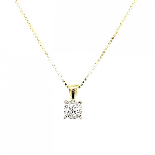 9ct Yellow Gold Diamond 0.10ct Pendant