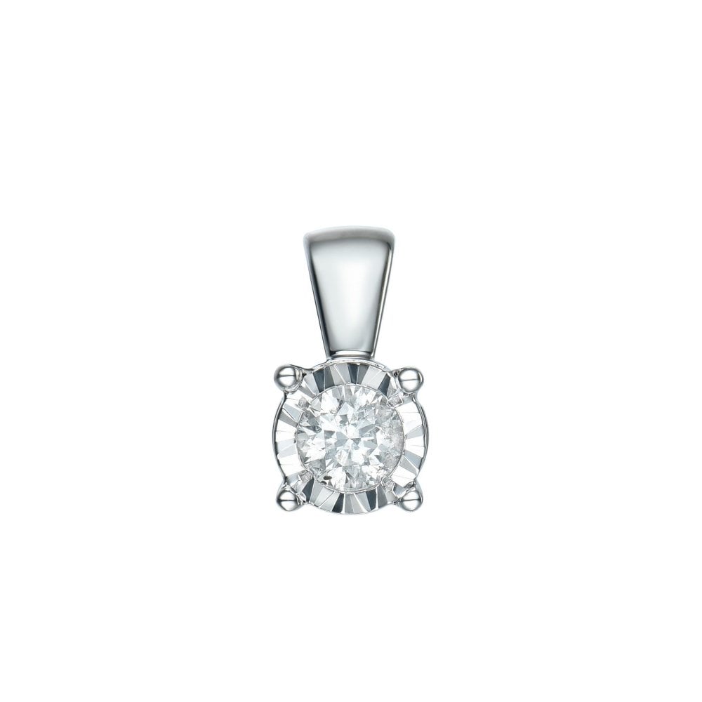 9ct Yellow Gold Diamond 0.10ct Pendant