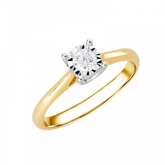9ct Yellow Gold Diamond 0.10ct Ring