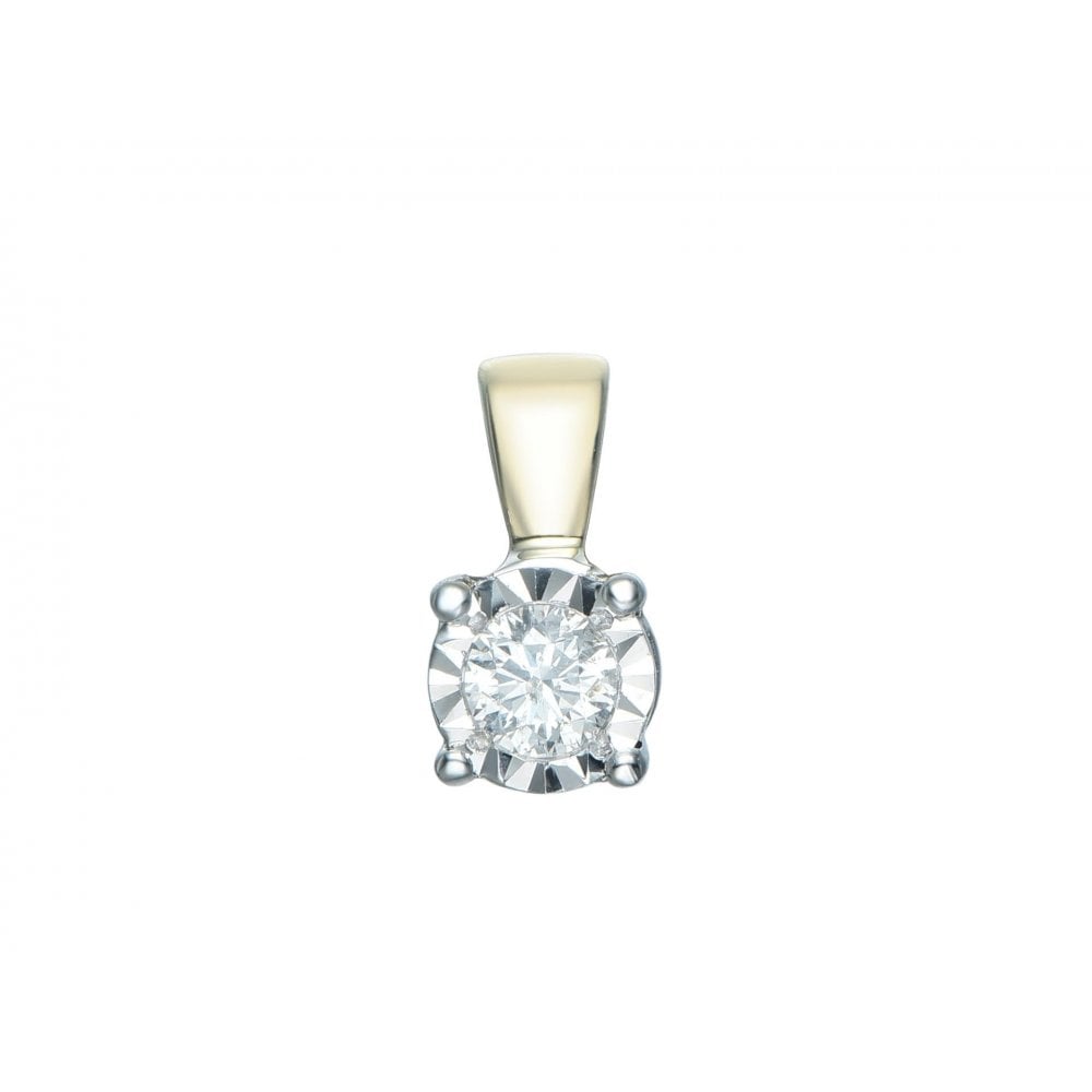 9ct Yellow Gold Diamond 0.11ct Pendant
