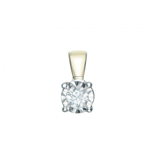 9ct Yellow Gold Diamond 0.11ct Pendant