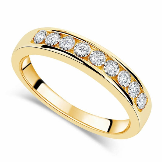 9ct Yellow Gold Diamond 0.15ct Eternity Ring
